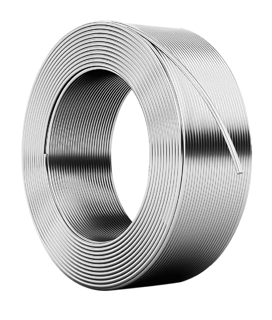Tira de acero para impresión 3D, resistente y duradera, ideal para proyectos de fabricación aditiva.